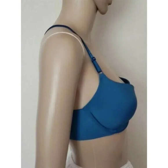 Victoria's secret lined Demi under wire front close racerback blue bra size 32D - Picture 3 of 6